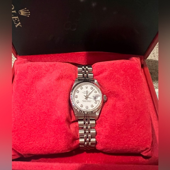 Rolex datejust automatic stainless steel 26mm white face diamond dial - Picture 3 of 9